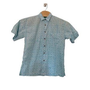 Artisan Outfitters Shirt Mens Blue white Hawaiian patterned size‎ M